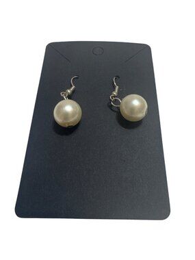 Pearl Drop Dangle Earrings Silver Hook Lightweight Classic Timeless Bridal Weddi